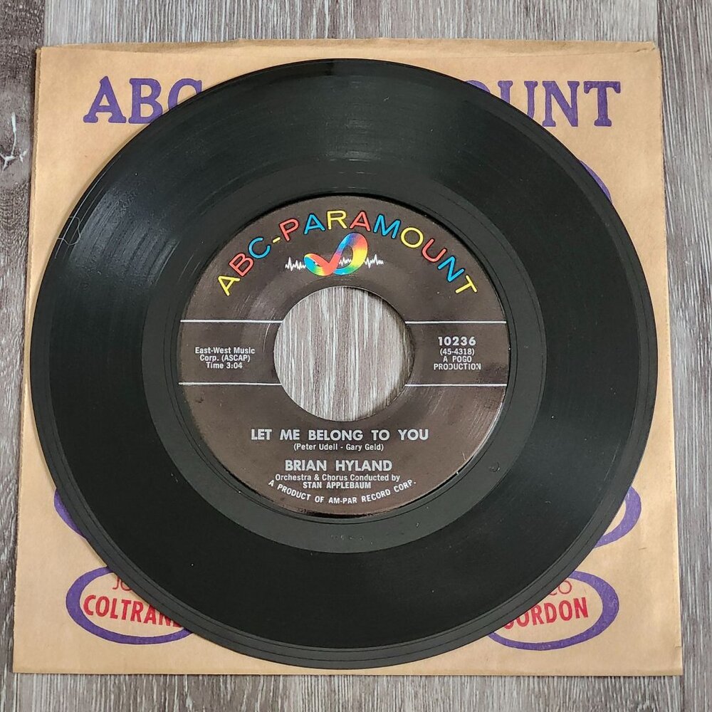 Brian Hyland Let Me Belong To You Let It Die 45RPM 7in ABC Records 10236